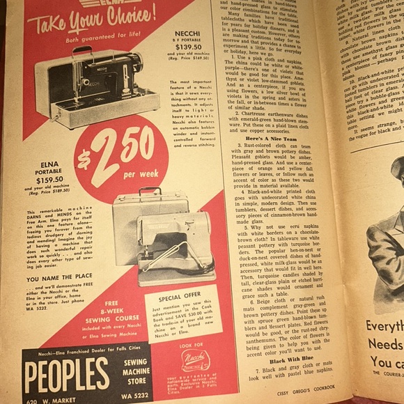 October 4, 1953 edition of Cissy Greg’s cookbook - Picture 6 of 9